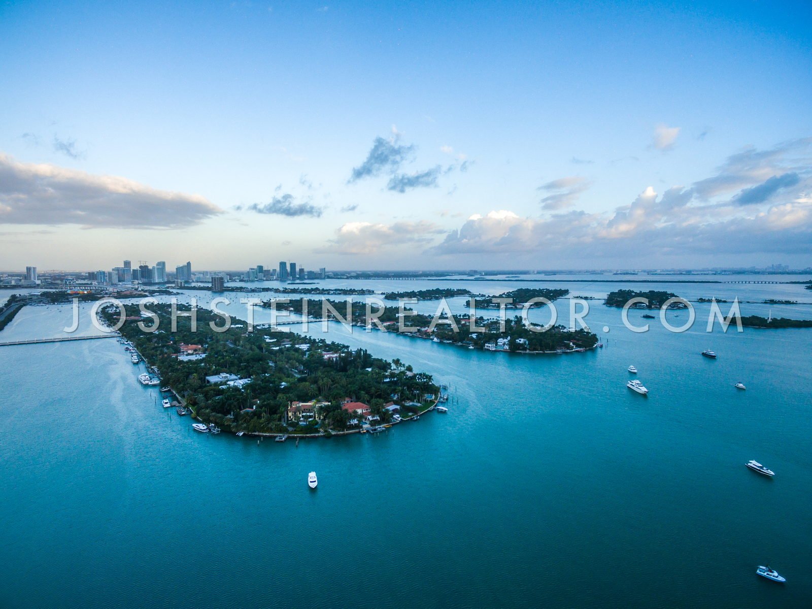 Aerial view of Palm Hibiscus Islands in Miami Beach
