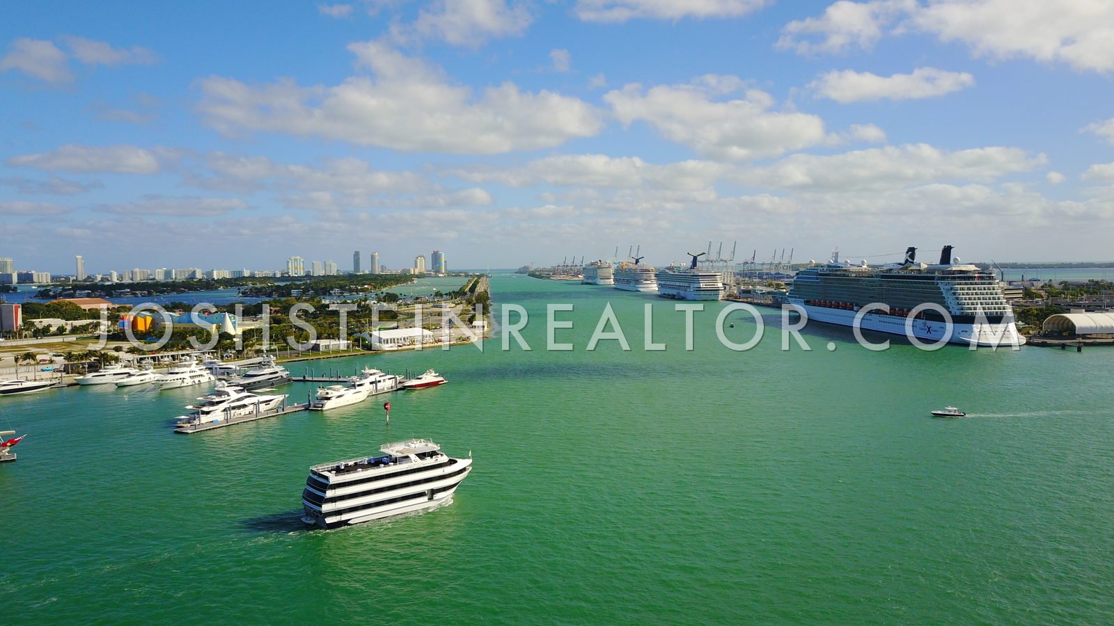Aerial view of Government Cut, Miami