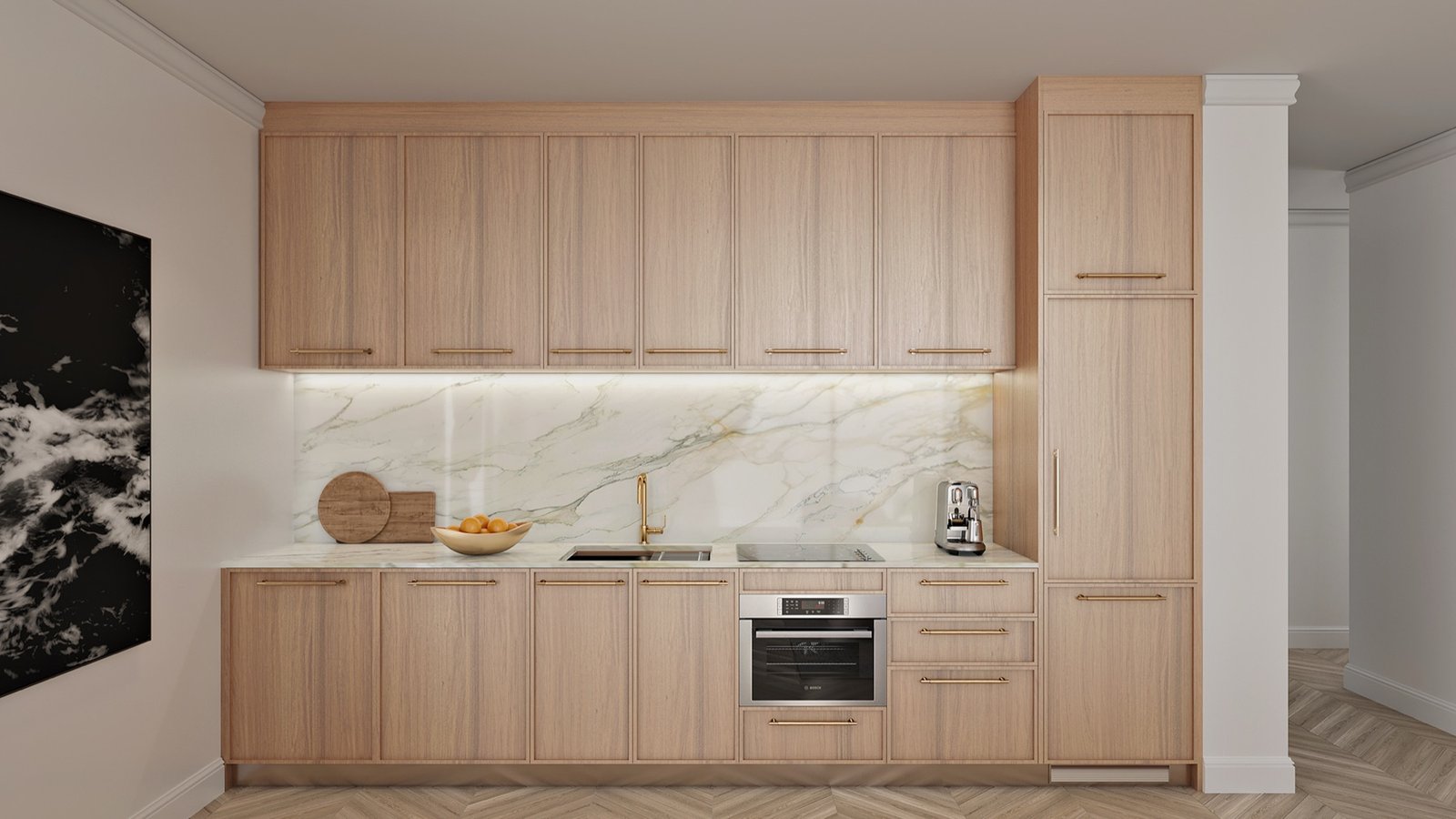 NoMad Residences Wynwood — residence kitchen, developer rendering