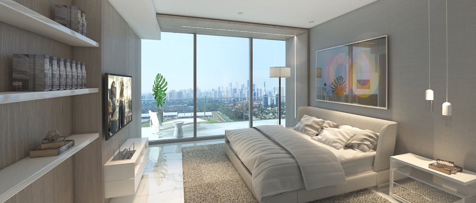 Oasis Hallandale — cocina de una residencia, render del desarrollador