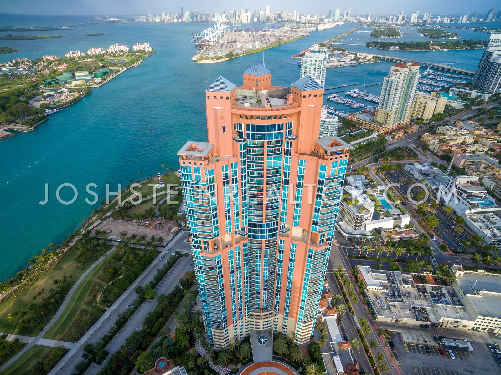 Aerial view of Portofino Tower