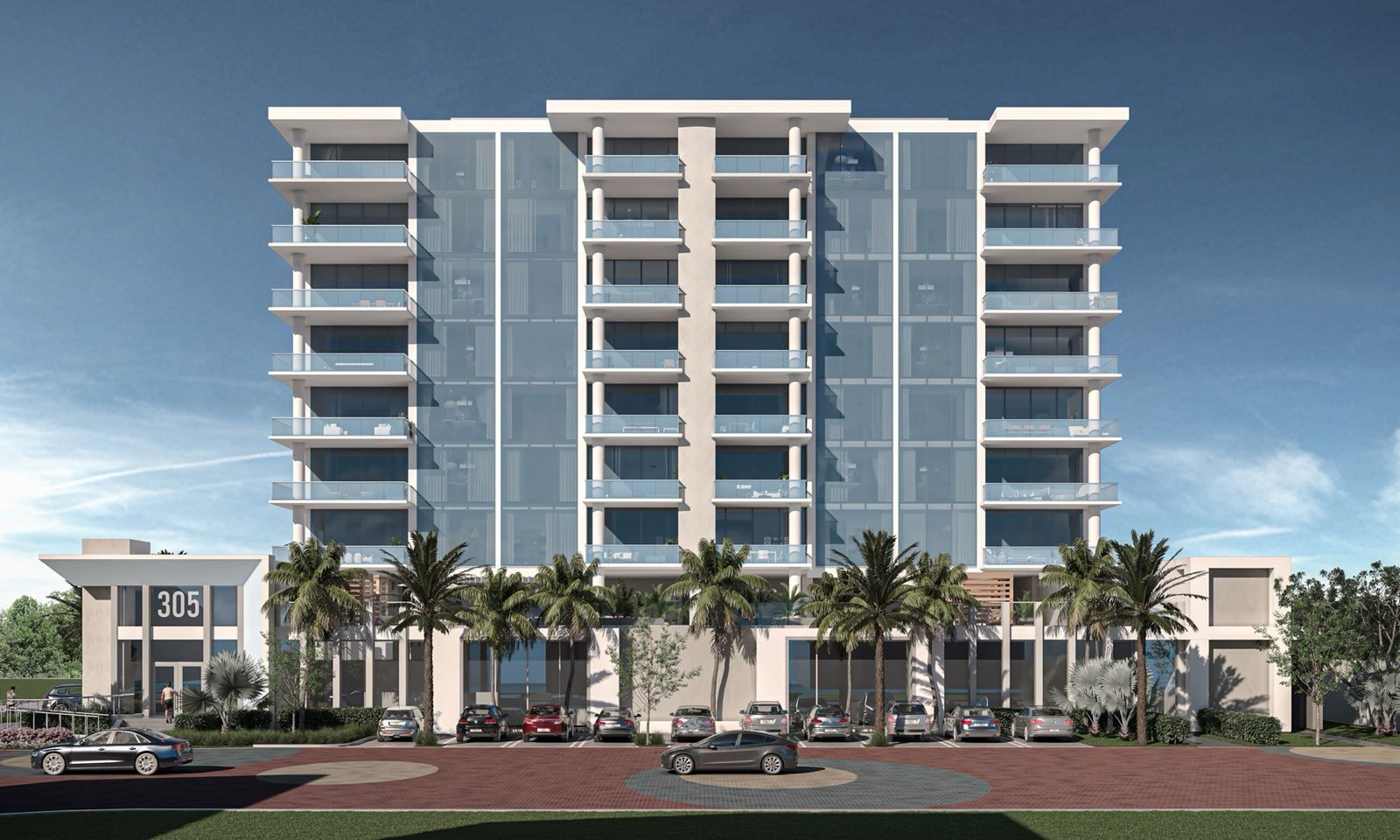 Salato Pompano Beach, exterior frente al mar en 305 Briny Avenue, render del desarrollador