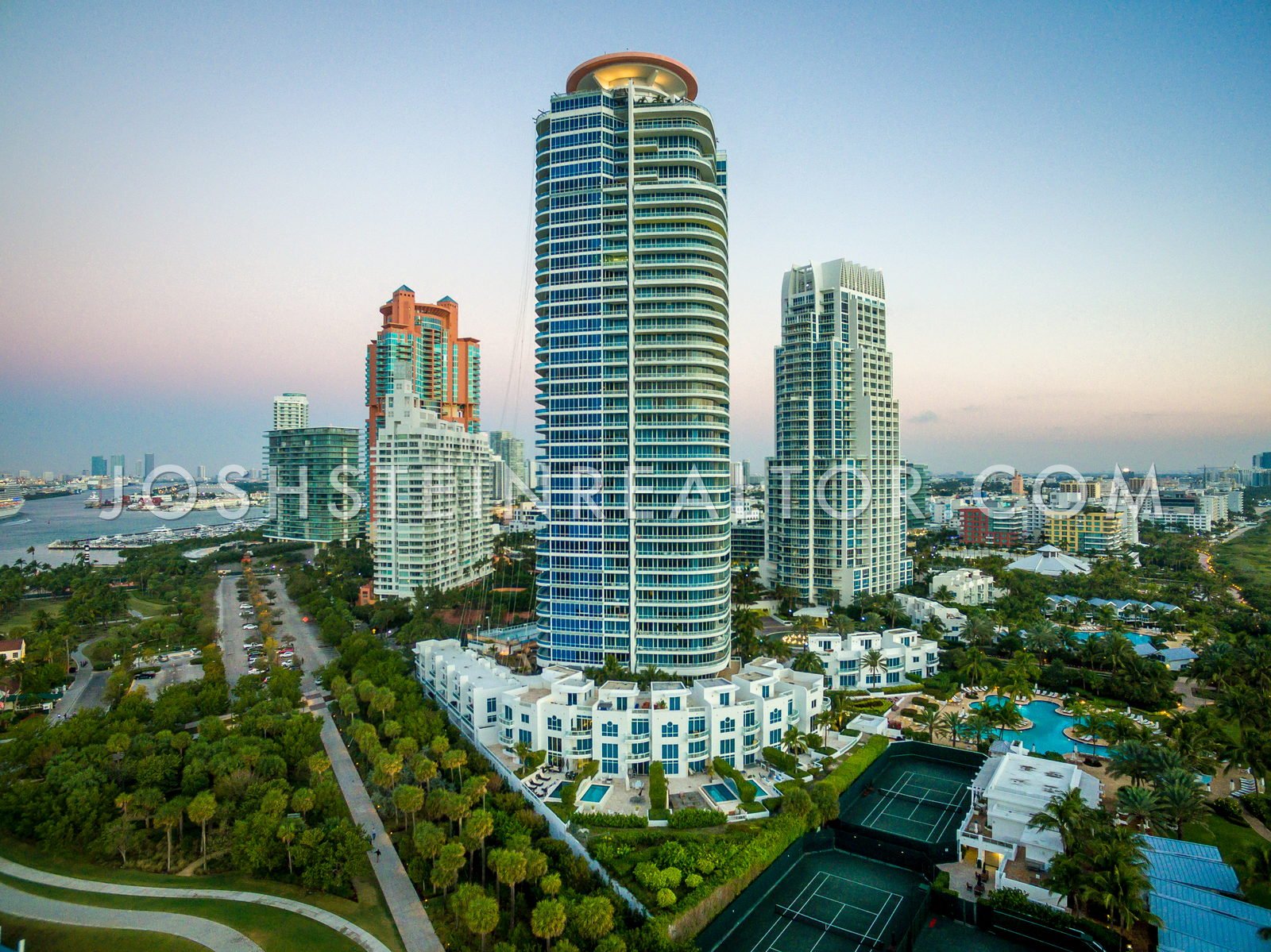 Aerial view of Continuum South Beach south tower, South of Fifth
