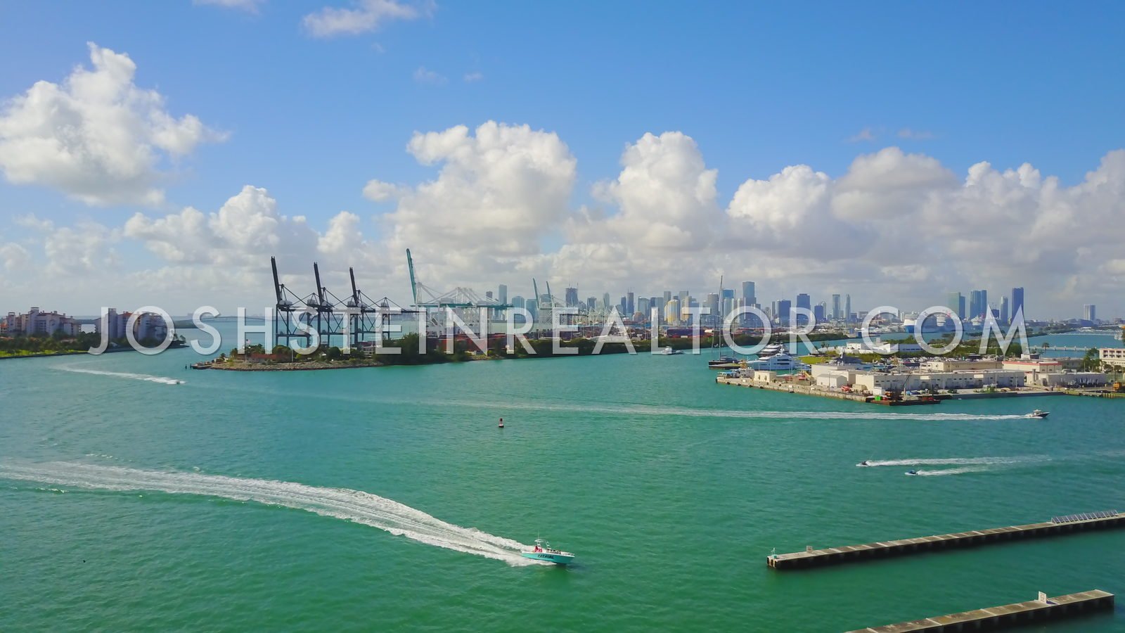Aerial view of Government Cut from South Beach