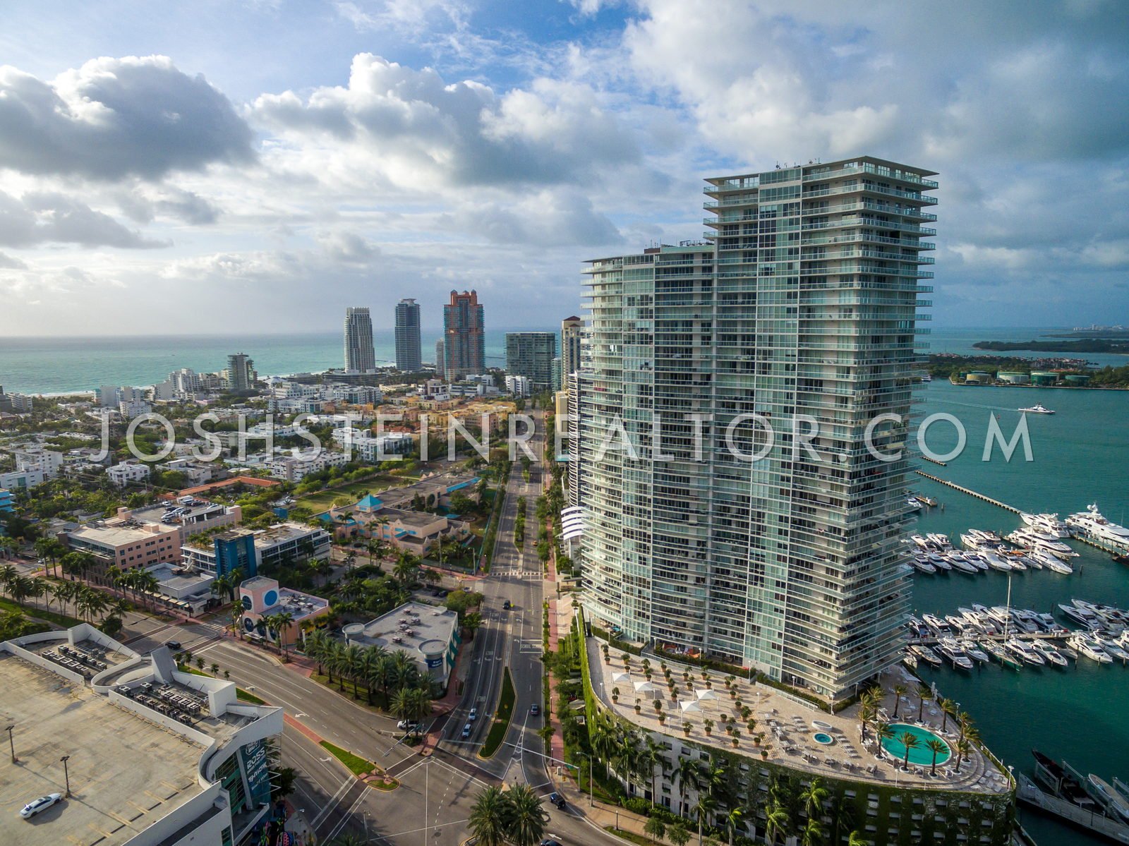 Aerial view of Icon South Beach, 450 Alton Road, South of Fifth