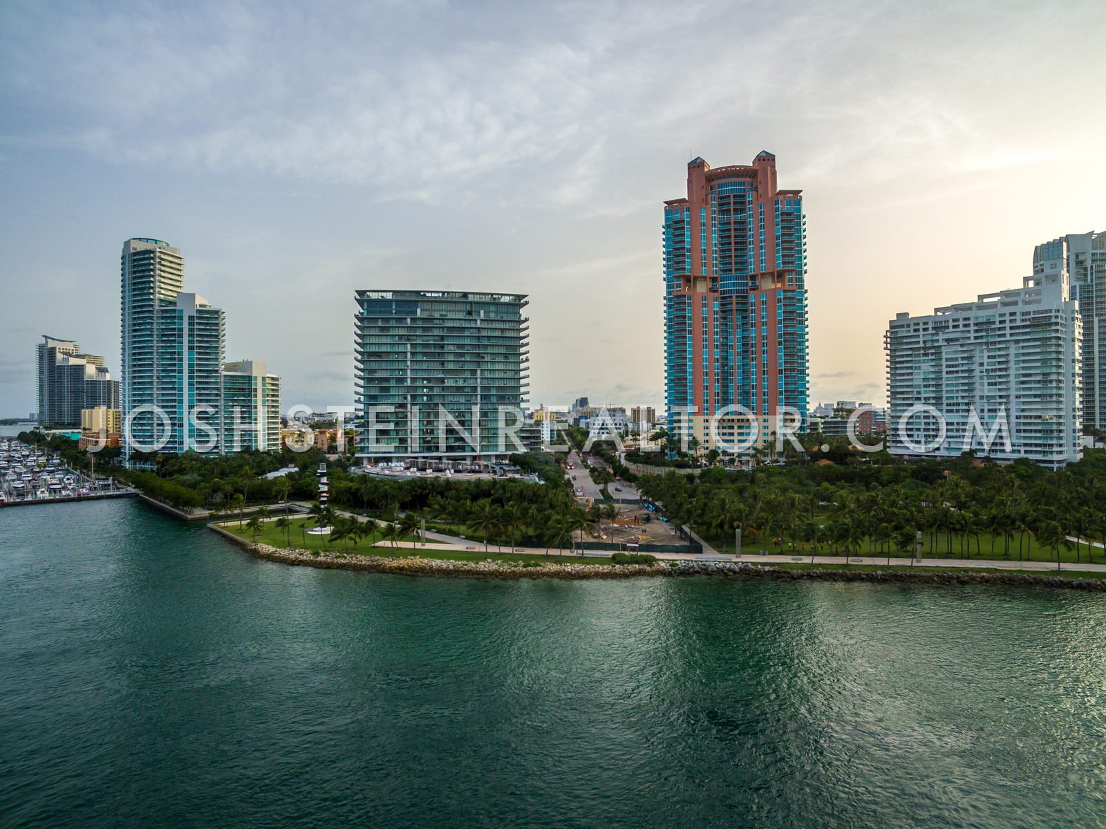 Aerial view of Portofino Tower in South Beach