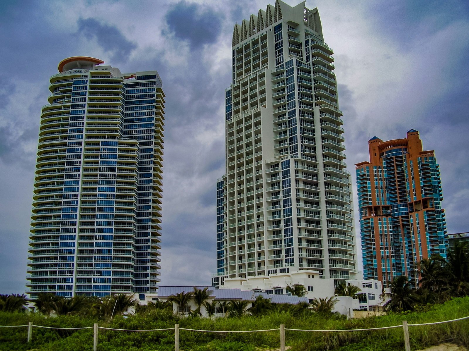 Continuum, Murano Grande and Portofino Tower from the beach, South of Fifth