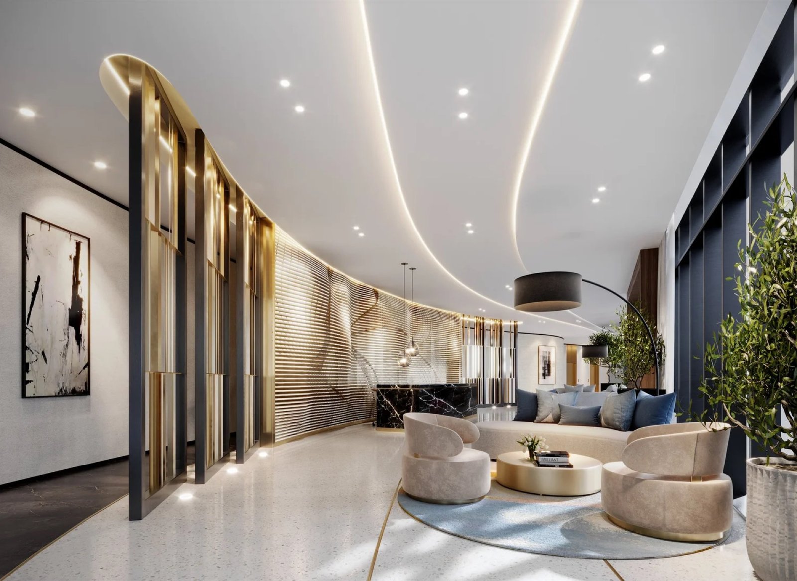 - Tal Aventura Tal Aventura, Aventura - lobby interior rendering, developer rendering