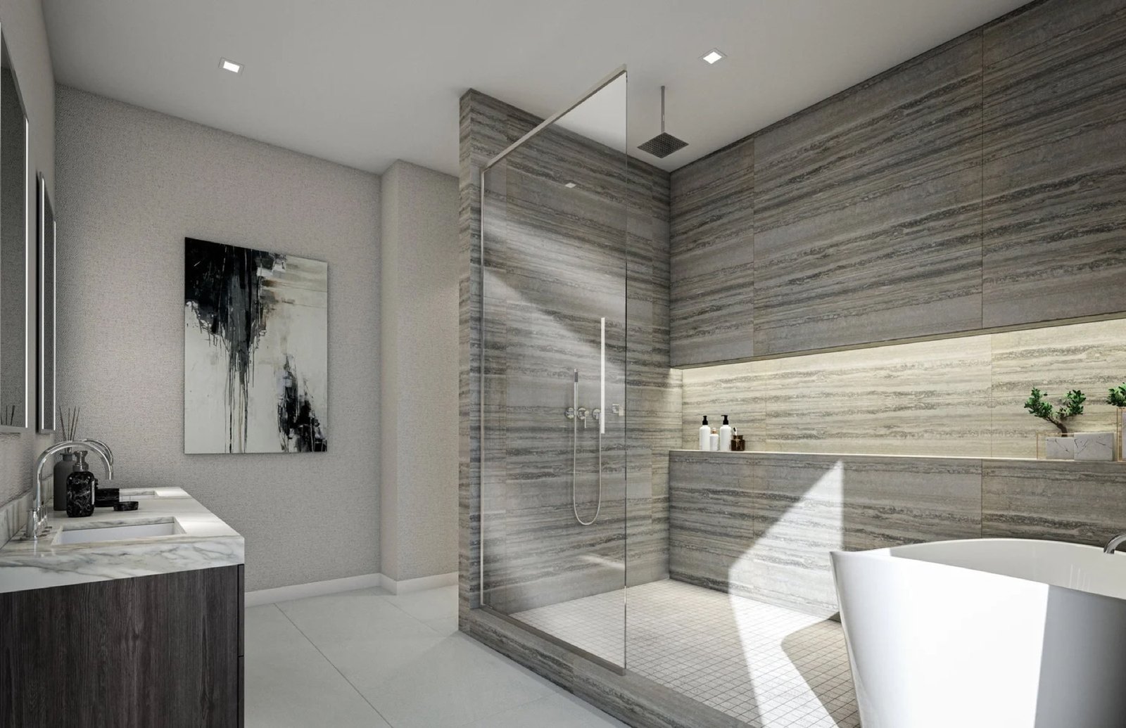 - Tal Aventura Tal Aventura, Aventura - primary bathroom rendering, developer rendering