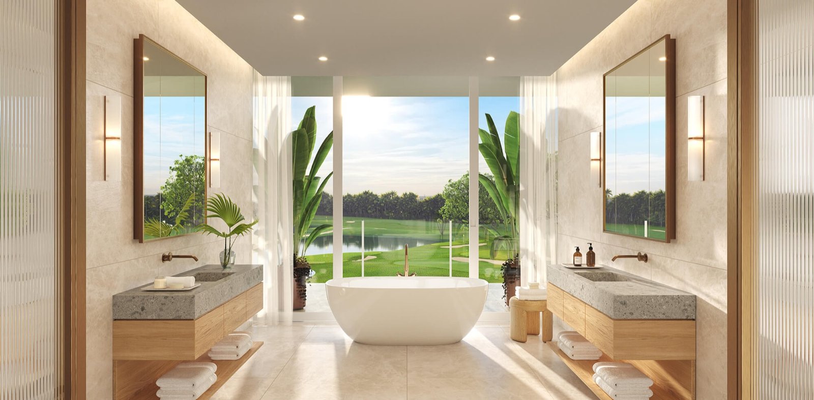 The Residences at Shell Bay, Hallandale Beach — baño de una residencia, render del desarrollador