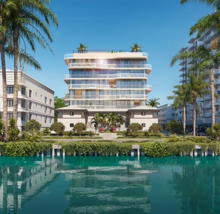 Developer rendering of Twenty-Nine Indian Creek on the Indian Creek waterway, Miami Beach