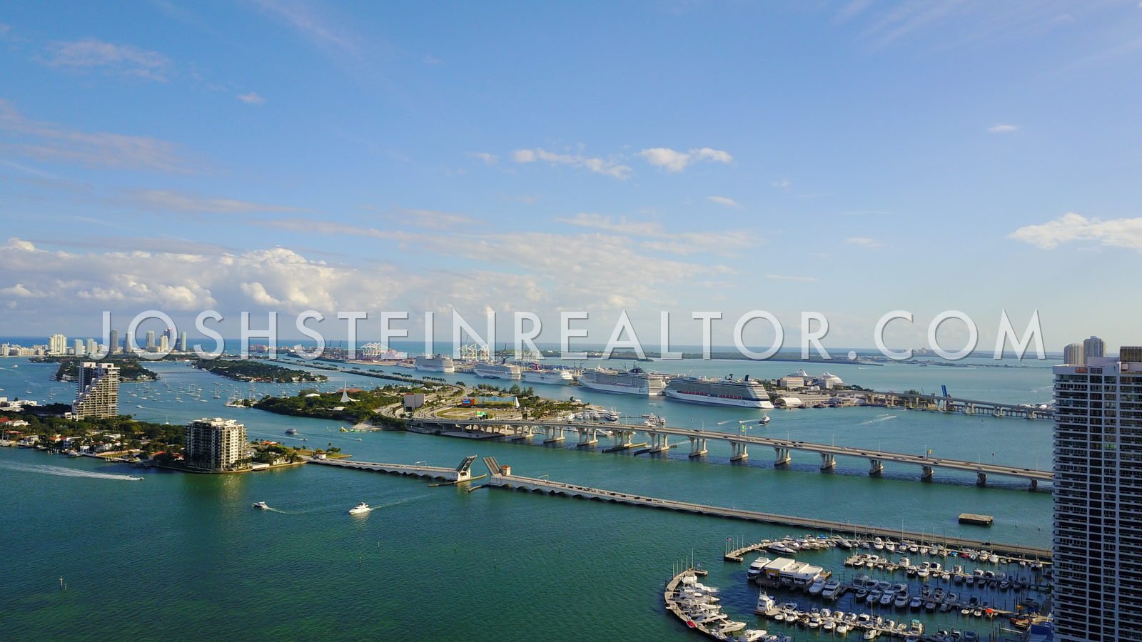 Aerial view of Venetian Islands, Miami